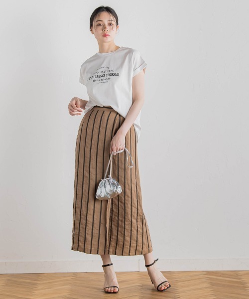 Droite lautreamont（ドロワットロートレアモン）の「【WEB限定】ドライタッチコットン英文ロゴT≪洗濯機で洗える≫（Tシャツ/カットソー・レディース・チャコールグレー/オフホワイト・M）」の7枚目の写真