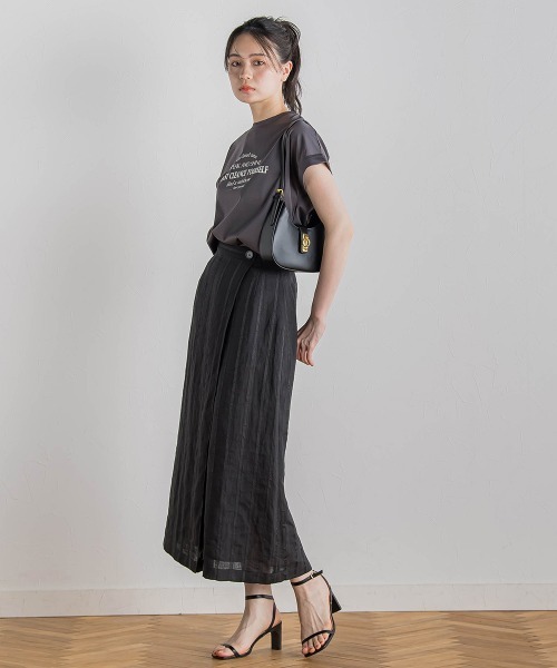 Droite lautreamont（ドロワットロートレアモン）の「【WEB限定】ドライタッチコットン英文ロゴT≪洗濯機で洗える≫（Tシャツ/カットソー・レディース・チャコールグレー/オフホワイト・M）」の18枚目の写真