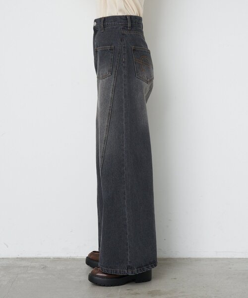 CIAOPANIC（チャオパニック）の「【CIAN DENIM/シアンデニム】スプリットフロントワイドデニム（デニムパンツ・レディース・ブルー/ブラック/グレー・X-SMALL/MEDIUM/SMALL）」の15枚目の写真