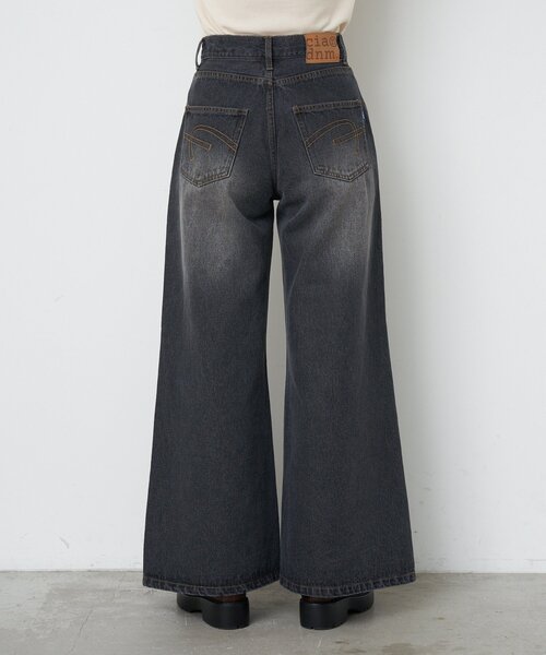 CIAOPANIC（チャオパニック）の「【CIAN DENIM/シアンデニム】スプリットフロントワイドデニム（デニムパンツ・レディース・ブルー/ブラック/グレー・X-SMALL/MEDIUM/SMALL）」の16枚目の写真