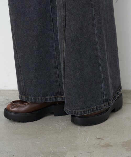 CIAOPANIC（チャオパニック）の「【CIAN DENIM/シアンデニム】スプリットフロントワイドデニム（デニムパンツ・レディース・ブルー/ブラック/グレー・X-SMALL/MEDIUM/SMALL）」の21枚目の写真