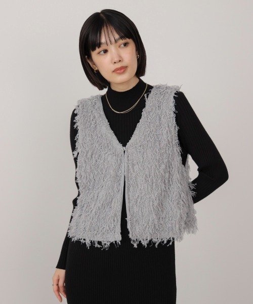 Bou Jeloud（ブージュルード）の「フェザーショートベスト（ベスト・レディース・ブラック/ライトグレー・38）」の7枚目の写真