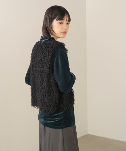 Bou Jeloud（ブージュルード）の「フェザーショートベスト（ベスト・レディース・ブラック/ライトグレー・38）」の18枚目の写真