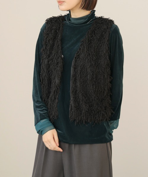 Bou Jeloud（ブージュルード）の「フェザーショートベスト（ベスト・レディース・ブラック/ライトグレー・38）」の19枚目の写真