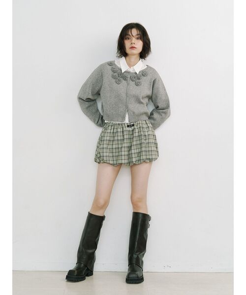 jouetie（ジュエティ）の「パターンバルーンミニスカパン ドット チェック（スカート・レディース・ブラック/オフホワイト/グリーン・MEDIUM）」の14枚目の写真