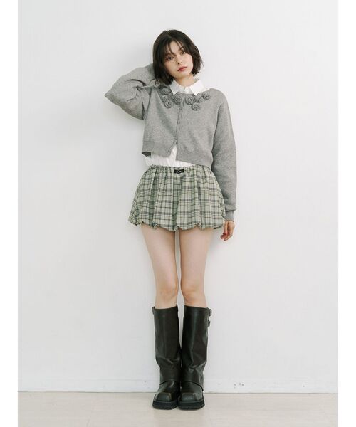 jouetie（ジュエティ）の「パターンバルーンミニスカパン ドット チェック（スカート・レディース・ブラック/オフホワイト/グリーン・MEDIUM）」の13枚目の写真