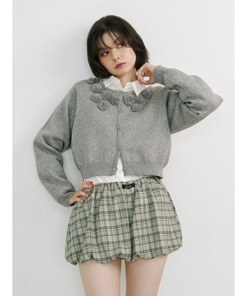 jouetie（ジュエティ）の「パターンバルーンミニスカパン ドット チェック（スカート・レディース・ブラック/オフホワイト/グリーン・MEDIUM）」の12枚目の写真