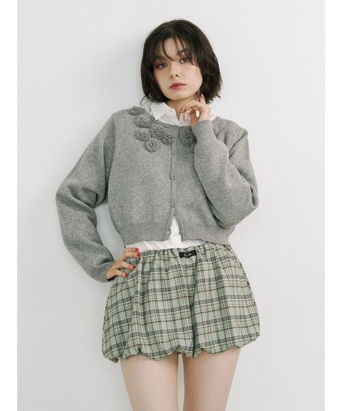 パターンバルーンミニスカパン ドット チェック（スカート）｜jouetie