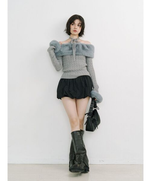 jouetie（ジュエティ）の「パターンバルーンミニスカパン ドット チェック（スカート・レディース・ブラック/オフホワイト/グリーン・MEDIUM）」の19枚目の写真