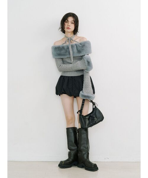 jouetie（ジュエティ）の「パターンバルーンミニスカパン ドット チェック（スカート・レディース・ブラック/オフホワイト/グリーン・MEDIUM）」の20枚目の写真