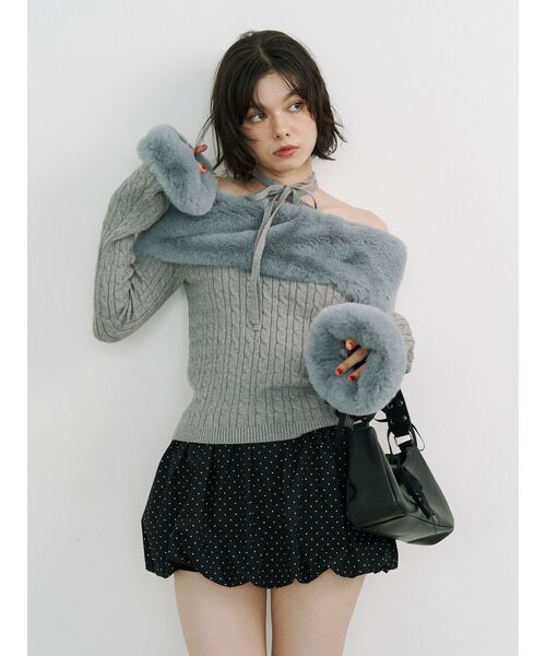 jouetie（ジュエティ）の「パターンバルーンミニスカパン ドット チェック（スカート・レディース・ブラック/オフホワイト/グリーン・MEDIUM）」の21枚目の写真