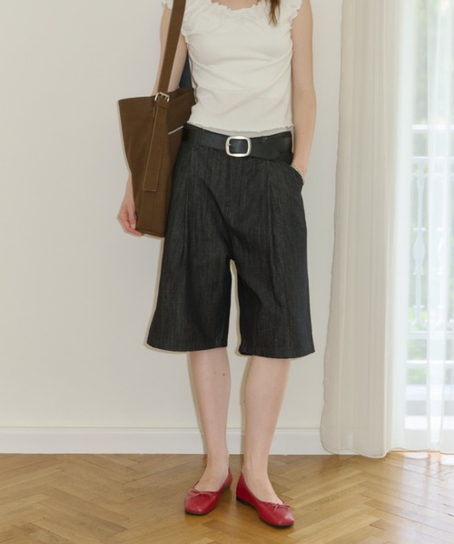 GIUNON(ジウノン)の「one tuck bermuda pants / ワンタックバミューダパンツ(その他パンツ・レディース・ブラック・FREE)」の17枚目の写真