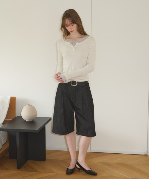 GIUNON(ジウノン)の「one tuck bermuda pants / ワンタックバミューダパンツ(その他パンツ・レディース・ブラック・FREE)」の18枚目の写真