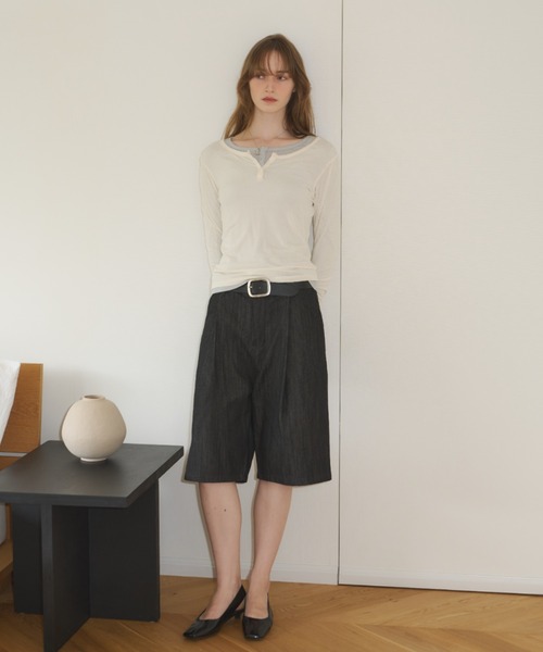 GIUNON(ジウノン)の「one tuck bermuda pants / ワンタックバミューダパンツ(その他パンツ・レディース・ブラック・FREE)」の20枚目の写真