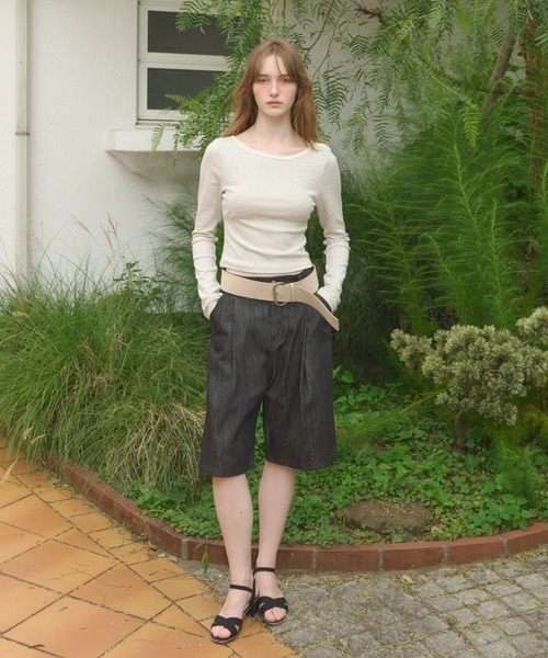 GIUNON(ジウノン)の「one tuck bermuda pants / ワンタックバミューダパンツ(その他パンツ・レディース・ブラック・FREE)」の12枚目の写真