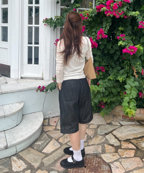 GIUNON(ジウノン)の「one tuck bermuda pants / ワンタックバミューダパンツ(その他パンツ・レディース・ブラック・FREE)」の15枚目の写真