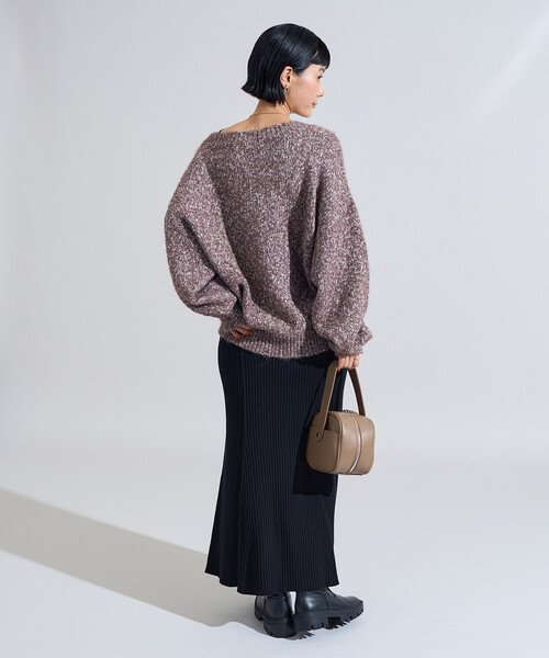 FREAK'S STORE（フリークスストア）の「メランジ Vネックニットプルオーバー（ニット/セーター・レディース・キャメル/ブルーグリーン/グレー・ﾌﾘ-）」の11枚目の写真