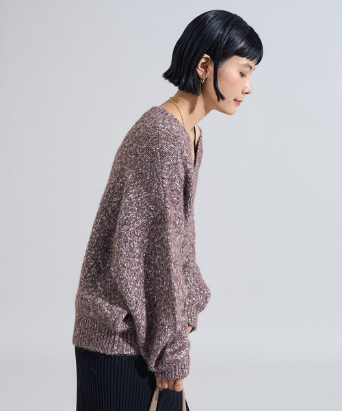 FREAK'S STORE（フリークスストア）の「メランジ Vネックニットプルオーバー（ニット/セーター・レディース・キャメル/ブルーグリーン/グレー・ﾌﾘ-）」の14枚目の写真