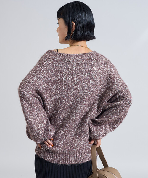 FREAK'S STORE（フリークスストア）の「メランジ Vネックニットプルオーバー（ニット/セーター・レディース・キャメル/ブルーグリーン/グレー・ﾌﾘ-）」の15枚目の写真