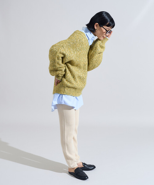 FREAK'S STORE（フリークスストア）の「メランジ Vネックニットプルオーバー（ニット/セーター・レディース・キャメル/ブルーグリーン/グレー・ﾌﾘ-）」の17枚目の写真