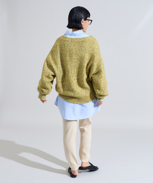 FREAK'S STORE（フリークスストア）の「メランジ Vネックニットプルオーバー（ニット/セーター・レディース・キャメル/ブルーグリーン/グレー・ﾌﾘ-）」の18枚目の写真