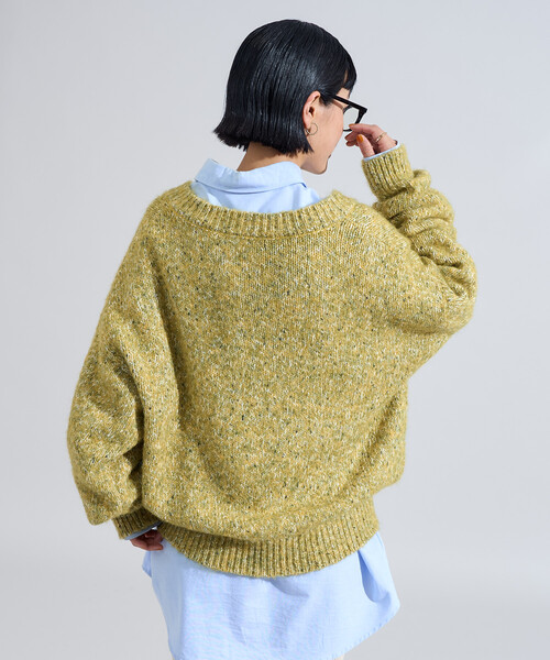 FREAK'S STORE（フリークスストア）の「メランジ Vネックニットプルオーバー（ニット/セーター・レディース・キャメル/ブルーグリーン/グレー・ﾌﾘ-）」の22枚目の写真