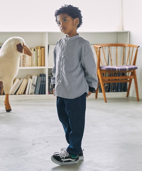 GENERATOR（ジェネレーター）の「ジェネレーター ストライプシャツ（シャツ/ブラウス・キッズ・ブラック/ブルー・L/XL/M）」の4枚目の写真