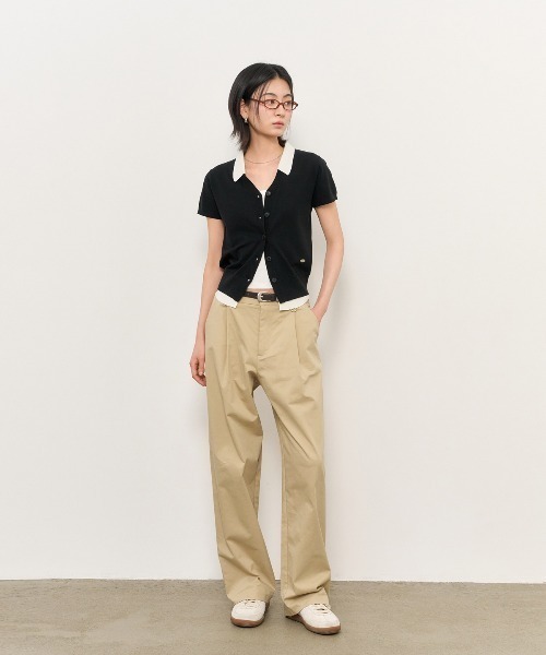 GENERAL IDEA(ジェネラルアイデア)の「GENERAL IDEA/ジェネラルアイディア tencel collar layered half cardigan カーディガン 冬服(カーディガン/ボレロ・レディース・ブラック/グレー/ベージュ・L/S/M)」の12枚目の写真