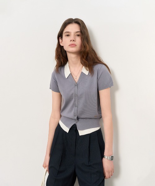 GENERAL IDEA(ジェネラルアイデア)の「GENERAL IDEA/ジェネラルアイディア tencel collar layered half cardigan カーディガン 冬服(カーディガン/ボレロ・レディース・ブラック/グレー/ベージュ・L/S/M)」の19枚目の写真