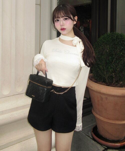 OLIVE des OLIVE（オリーブデオリーブ）の「【Belle Charme/セットアップ対応】クラシカルショートパンツ（その他パンツ・レディース・チャコールグレー/ブラック・FREE）」の18枚目の写真