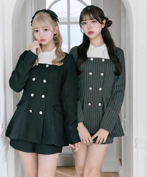 OLIVE des OLIVE（オリーブデオリーブ）の「【Belle Charme/セットアップ対応】クラシカルショートパンツ（その他パンツ・レディース・チャコールグレー/ブラック・FREE）」の15枚目の写真