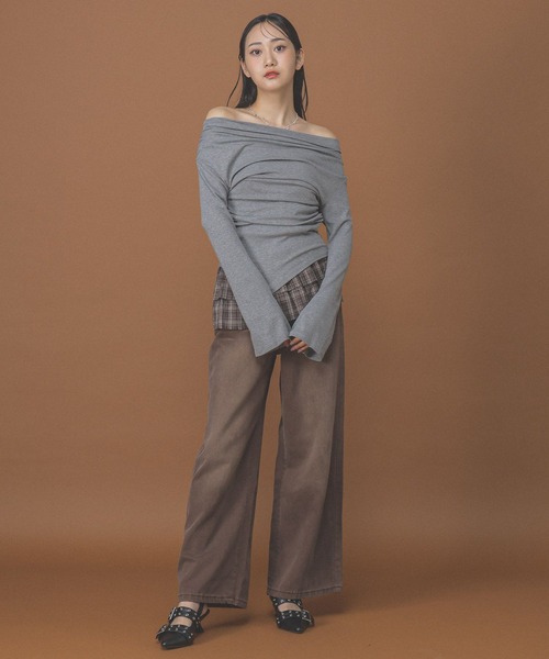 3.3 Field Trip （3.3フィールドトリップ）の「3.3 Field Trip／ラップチェックスカート（ベルト・レディース・ブラック/ブラウン・FREE）」の6枚目の写真