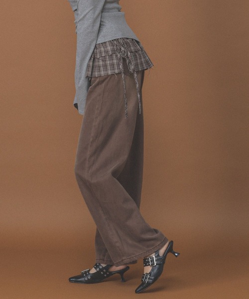 3.3 Field Trip （3.3フィールドトリップ）の「3.3 Field Trip／ラップチェックスカート（ベルト・レディース・ブラック/ブラウン・FREE）」の11枚目の写真