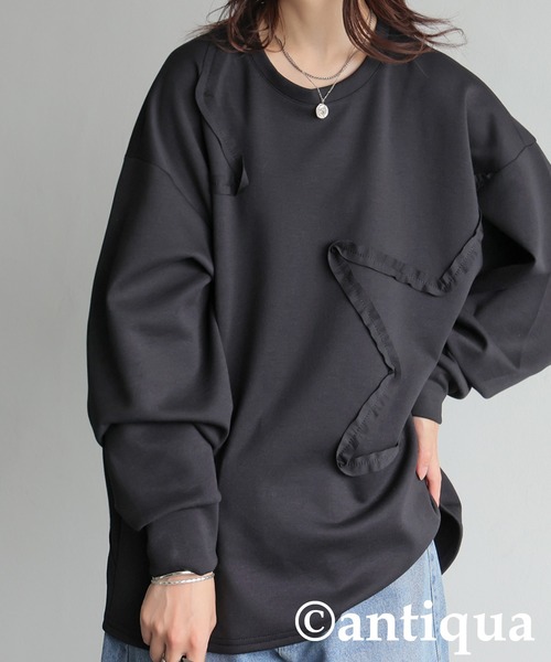 トップス ANT 星型テープ刺繍トップス（Tシャツ/カットソー）｜antiqua（アンティカ