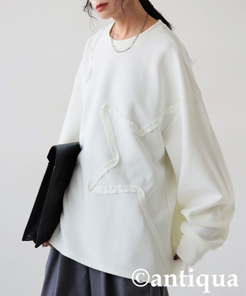 星型テープ刺繍トップス（Tシャツ/カットソー）｜antiqua（アンティカ