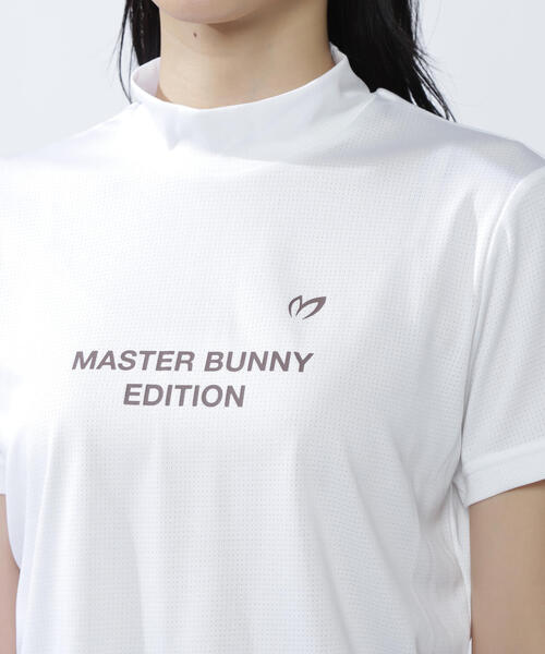 MBE マスターバニーエディション ビッグロゴ モックネック シャツ ホワイト MASTER BUNNY EDITION（マスターバニーエディション） 【PREMIUM