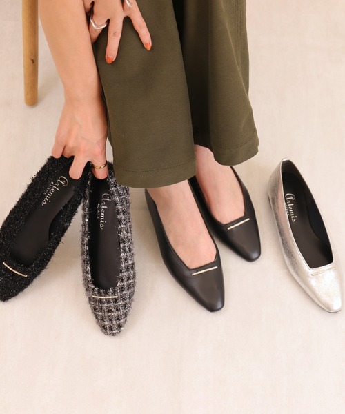 セール】【片足130g】軽量 ラインストーンバー スクエアカットフラット