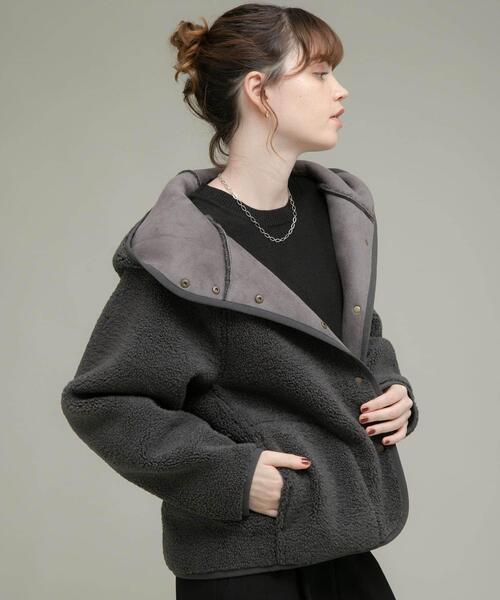 ムートンリバーシブルフーディーコート（ムートンコート）｜URBAN