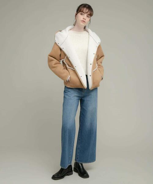 セール】ムートンリバーシブルフーディーコート（ムートンコート