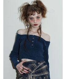 EVRIS | モールオフショルニットトップス(ニット/セーター)
