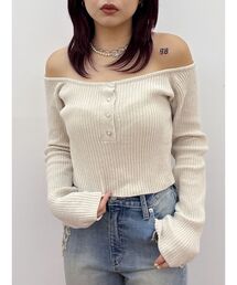 EVRIS | モールオフショルニットトップス(ニット/セーター)