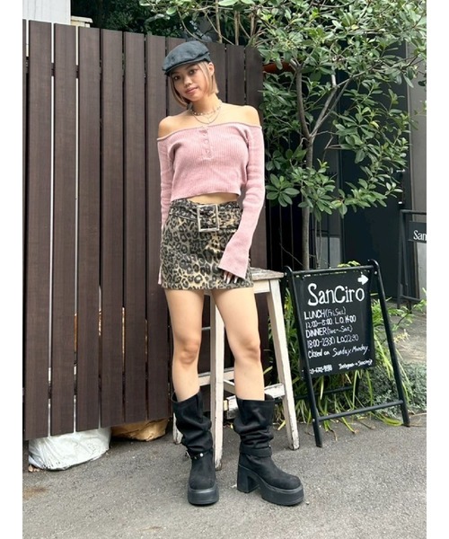 EVRIS（エヴリス）の「モールオフショルニットトップス（ニット/セーター・レディース・アイボリー/ブラック/ブルー/ピンク・FREE）」の8枚目の写真