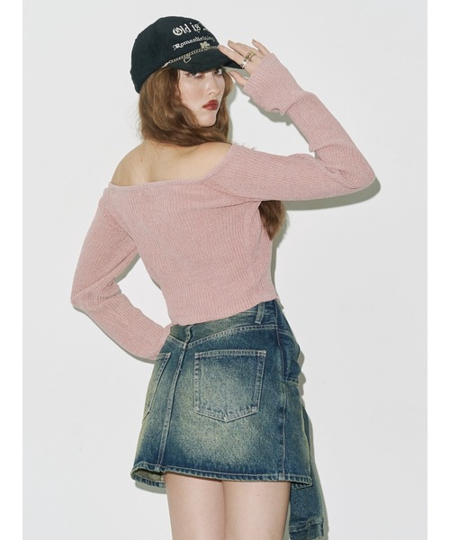 EVRIS（エヴリス）の「モールオフショルニットトップス（ニット/セーター・レディース・アイボリー/ブラック/ブルー/ピンク・FREE）」の14枚目の写真