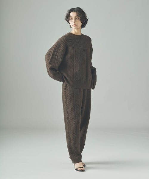 Curensology（カレンソロジー）の「Curensology(カレンソロジー)/シャギーケーブルニットプルオーバー（ニット/セーター・レディース・オフホワイト/ブラウン・FREE）」の20枚目の写真