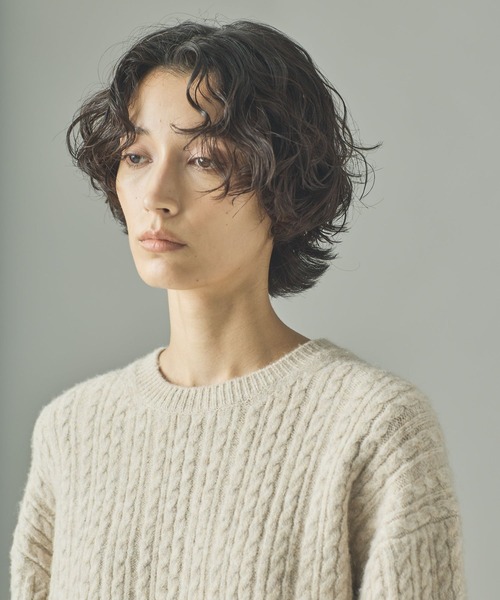 Curensology（カレンソロジー）の「Curensology(カレンソロジー)/シャギーケーブルニットプルオーバー（ニット/セーター・レディース・オフホワイト/ブラウン・FREE）」の13枚目の写真