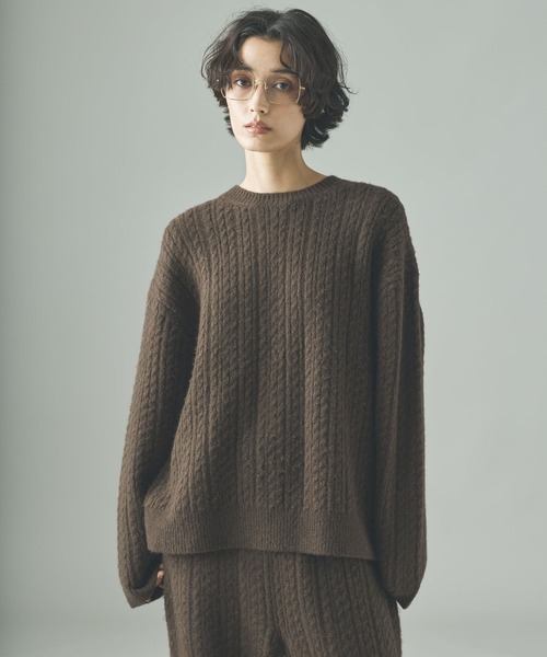 Curensology(カレンソロジー)/シャギーケーブルニットプルオーバー