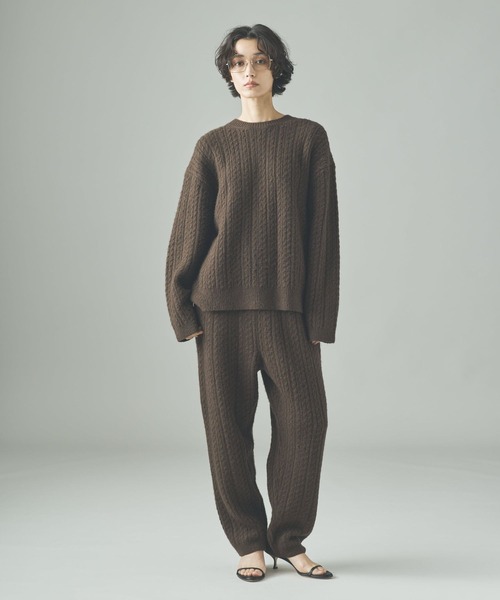 Curensology(カレンソロジー)/シャギーケーブルニットプルオーバー