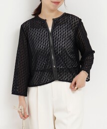 MICO COULIER | シャイニーラッセルレースクルーネックカーディガン ブラウス(シャツ/ブラウス)