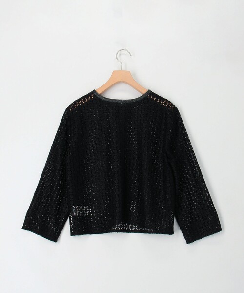 MICO COULIER（ミコクリエ）の「シャイニーラッセルレースクルーネックカーディガン ブラウス（シャツ/ブラウス・レディース・ネイビー/ブラック・38）」の14枚目の写真