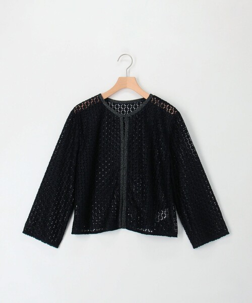 MICO COULIER（ミコクリエ）の「シャイニーラッセルレースクルーネックカーディガン ブラウス（シャツ/ブラウス・レディース・ネイビー/ブラック・38）」の15枚目の写真